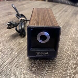 Panasonic Electric Pencil Sharpener KP-77s Auto Stop Wood Grain Vintage Works